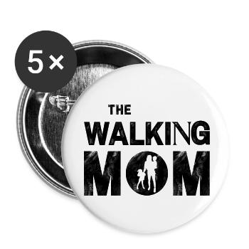 the walking mom - Lot de 5 petits badges (25 mm) - blanc - Devant