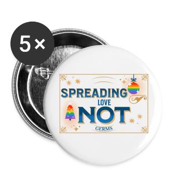 Love Inclusivity Equality Prideful Rainbow Peace - Buttons small 1''/25 mm (5-pack) - white - Front