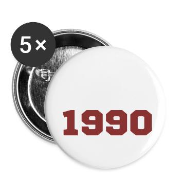 Original 1990 - Lot de 5 petits badges (25 mm) - blanc - Devant