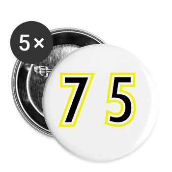 75 Number College - Buttons small 1''/25 mm (5-pack) - white - Front