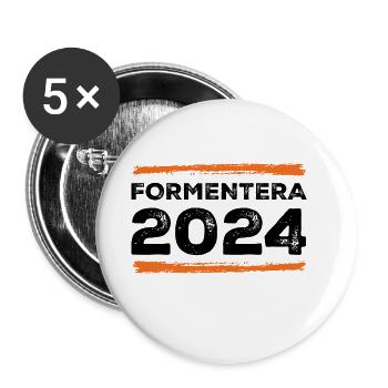 Devis Formentera 2024 - Lot de 5 petits badges (25 mm) - blanc - Devant
