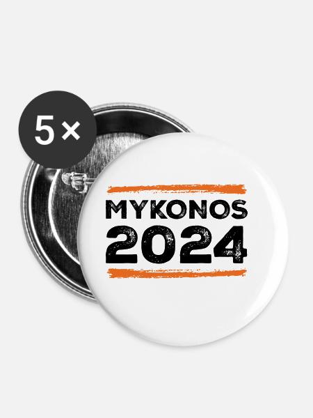 Mykonos 2024 - Buttons klein 25 mm (5er Pack) - Weiß