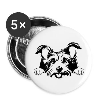 Petit Terrier - Lot de 5 petits badges (25 mm) - blanc - Devant