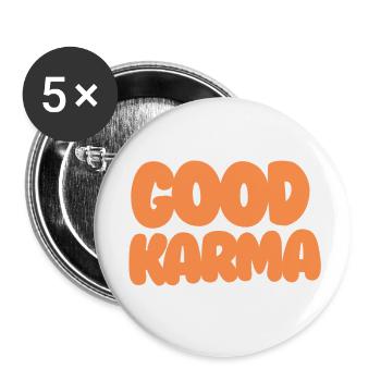 Bon Karma Orange - Lot de 5 petits badges (25 mm) - blanc - Devant
