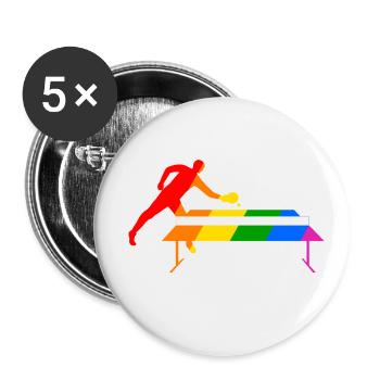 Rainbow Table Tennis - Buttons small 1''/25 mm (5-pack) - white - Front