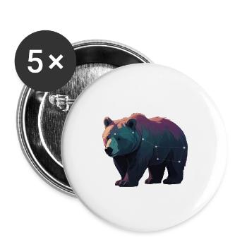 Star Bear in Vibrant Colors - Buttons small 1''/25 mm (5-pack) - white - Front