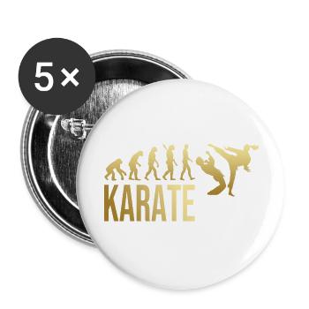 Evolution Karate - Buttons klein 25 mm (5er Pack) - Weiß - Vorne