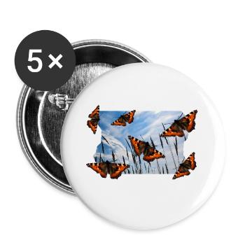 BUTTERFLY - Buttons small 1''/25 mm (5-pack) - white - Front