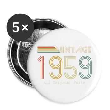 Epic and Legendary born in 1959: 65th anniversary - Buttons small 1''/25 mm (5-pack) - white - Front