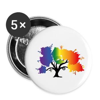 Arbre LGBTQIA+ - Lot de 5 petits badges (25 mm) - blanc - Devant