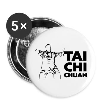 Tai Chi Single Whip A - Buttons small 1''/25 mm (5-pack) - white - Front