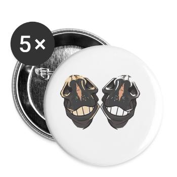 Cheval Bouche Chevaux Museau Cavalier Ross - Lot de 5 petits badges (25 mm) - blanc - Devant