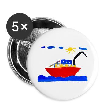 Holiday steamer - Buttons small 1''/25 mm (5-pack) - white - Front