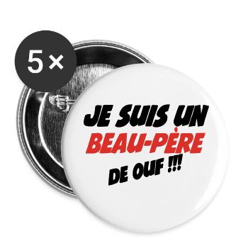 I'm a crazy Father-in-Law!! - Buttons small 1''/25 mm (5-pack) - white - Front