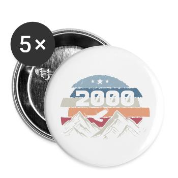 Original 2000 Vintage 2000 Birthday 2000 - Buttons small 1''/25 mm (5-pack) - white - Front