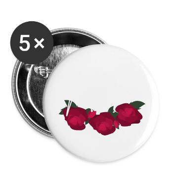 Die minimalistische Braut mit roter Blume - Buttons klein 25 mm (5er Pack) - Weiß - Vorne