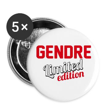 GENDRE LIMITED EDITION - Buttons klein 25 mm (5er Pack) - Weiß - Vorne