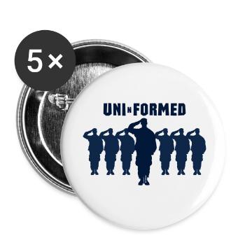 Uni-n-formed Uni-n-formiert - Buttons small 1''/25 mm (5-pack) - white - Front