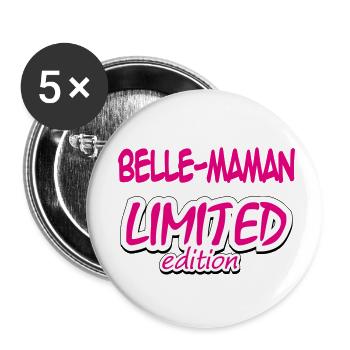 BELLE MAMAN LIMITIERTE AUFLAGE - Buttons klein 25 mm (5er Pack) - Weiß - Vorne
