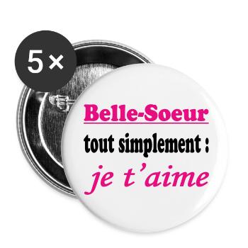 Schwägerin, ich liebe dich einfach - Buttons klein 25 mm (5er Pack) - Weiß - Vorne