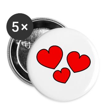 CŒUR. PAPA. MAMAN. EVJF. BEBE. ENFANT. COEUR. FÊTE - Lot de 5 petits badges (25 mm) - blanc - Devant