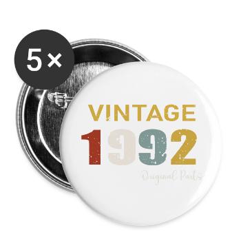 Originalteile 1992 - 32 Jahre Jubiläumsgeschenk - Buttons klein 25 mm (5er Pack) - Weiß - Vorne