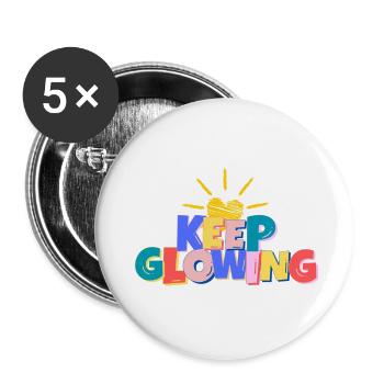 Continuez à briller - Lot de 5 petits badges (25 mm) - blanc - Devant