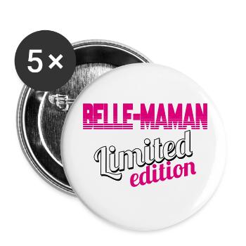 BELLE MAMAN LIMITED EDITION - Lot de 5 petits badges (25 mm) - blanc - Devant