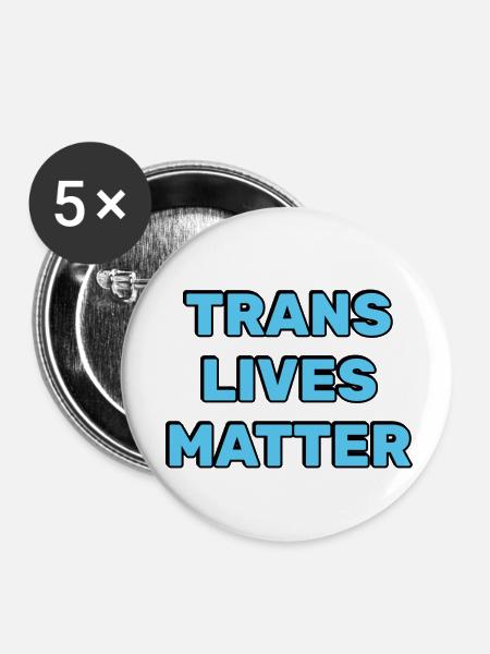 Trans-Leben zählen - Buttons klein 25 mm (5er Pack) - Weiß