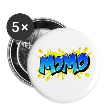 Graffiti Name MOMO printable on evrything - Buttons small 1''/25 mm (5-pack) - white - Front