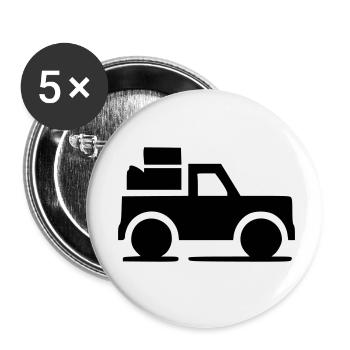 Truck Pickup SUV Symbol Minimal Icon Vektor - Buttons klein 25 mm (5er Pack) - Weiß - Vorne