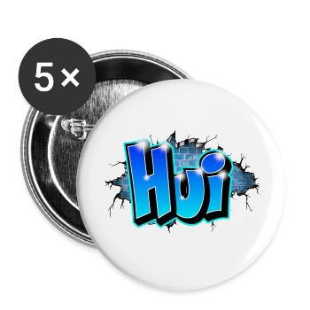 Graffiti HUI printable on any medium - Buttons small 1''/25 mm (5-pack) - white - Front