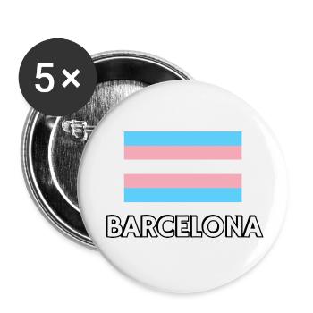 Trans Pride Flagge Barcelona - Buttons klein 25 mm (5er Pack) - Weiß - Vorne