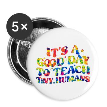 Teacher school elementary school education teacher degree - Buttons small 1''/25 mm (5-pack) - white - Front