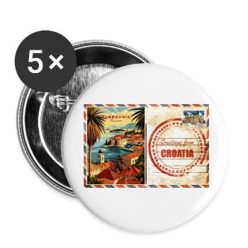 Croatia Croatia Hrvatska travel summer dubrovnik - Buttons small 1''/25 mm (5-pack) - white - Front
