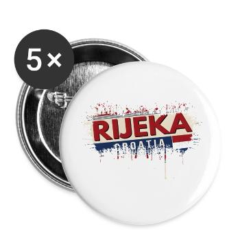croatia hrvatska croatia hrv hr travel tourism - Buttons small 1''/25 mm (5-pack) - white - Front