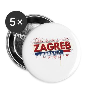 croatia hrvatska croatia hrv hr travel tourism - Buttons small 1''/25 mm (5-pack) - white - Front