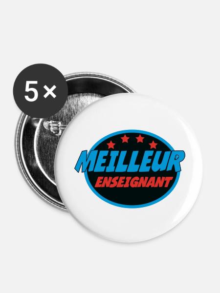 BESTER LEHRER - Buttons klein 25 mm (5er Pack) - Weiß