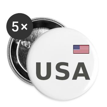 TEAM United States American Flag Banner Over Font - Buttons small 1''/25 mm (5-pack) - white - Front