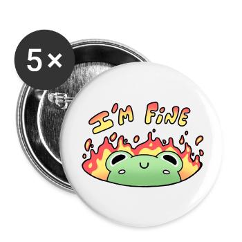 Frosch: "Mir geht es gut" - Buttons klein 25 mm (5er Pack) - Weiß - Vorne