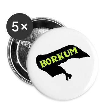 borkum insel - Buttons klein 25 mm (5er Pack) - Weiß - Vorne