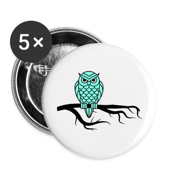 nightowl 01 - Buttons klein 25 mm (5er Pack) - Weiß - Vorne
