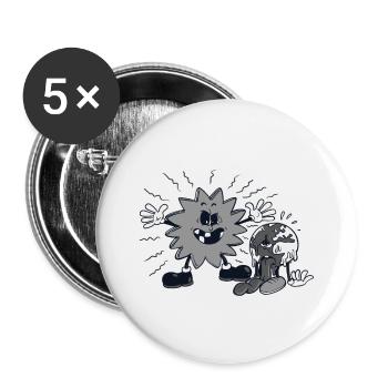 Ungeordnete Sonne, Durstige Erde - Buttons klein 25 mm (5er Pack) - Weiß - Vorne