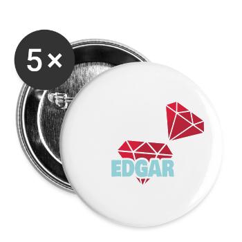 Cadeau pour Edgar - Lot de 5 petits badges (25 mm) - blanc - Devant