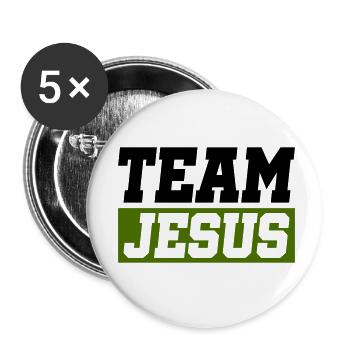Jesus Team - Buttons small 1''/25 mm (5-pack) - white - Front