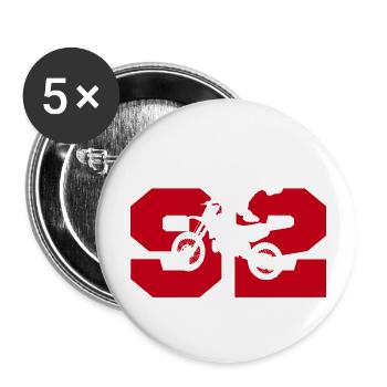 Moto 92 biker - Buttons small 1''/25 mm (5-pack) - white - Front
