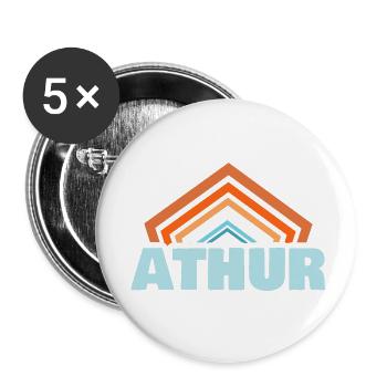 Athur comme prénom - Lot de 5 petits badges (25 mm) - blanc - Devant