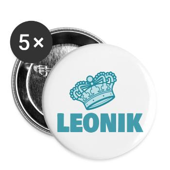 Leonik comme prénom - Lot de 5 petits badges (25 mm) - blanc - Devant