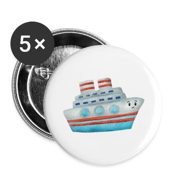 boat - Buttons small 1''/25 mm (5-pack) - white - Front