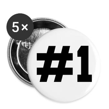 1 - Buttons klein 25 mm (5er Pack) - Weiß - Vorne